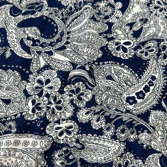 Talbots White Blue Paisley Print Maxi Skirt Medium Soft Knit Comfortable Pull On - Picture 3 of 9